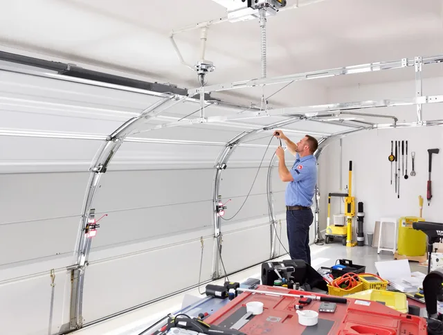 Garage door cable repair service by Bedford Garage Door Repair in Bedford