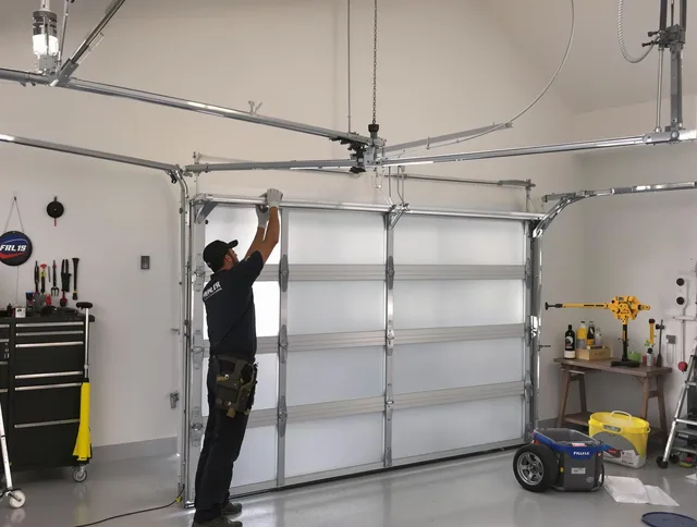 Bedford Garage Door Repair certified team performing precision garage door installation in Bedford